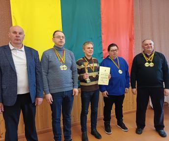 Iš kairės: Arūnas Čižauskas, Dainius Bukleris, Aleksej Domčev, Saulius Kalasauskas ir Pranas Vitkauskas